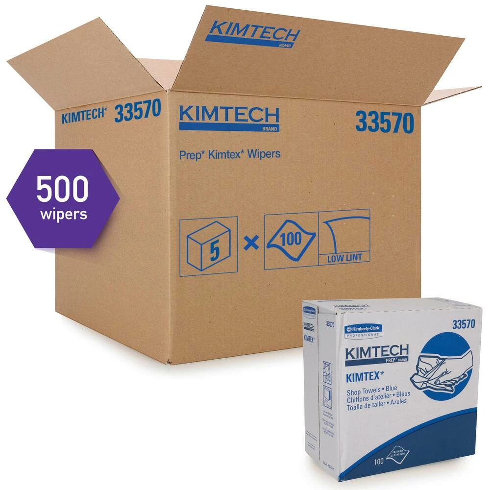 Discount 😍 Kimberly Clark Kimtex® 8-4/5 x 16-4/5 in. Lint Free Pop Up Towel in Blue (Box of 100, Case of 5 Boxes) 🎁