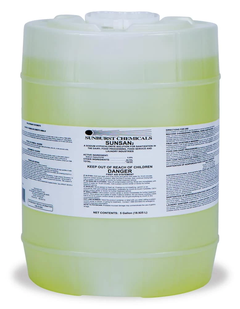 Best reviews of ๐ Sunburst Chemicals Sunsan 5 gal Sunburst Sunsan Liquid Chlorine Sanitizer ๐คฉ