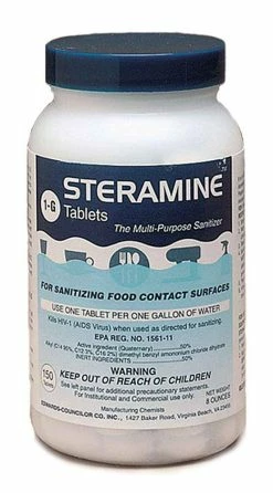 Outlet ⌛ Sunburst Chemicals 150 Tablets Steramine (Case of 6) 🎁